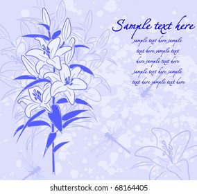 Floral background with a field of blossoming lilies