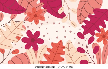 floral background flat design template 