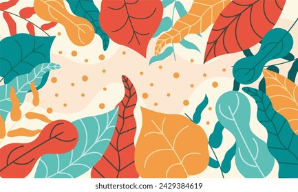 floral background flat design template 