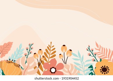 Floral Background Flat Illustration Vector