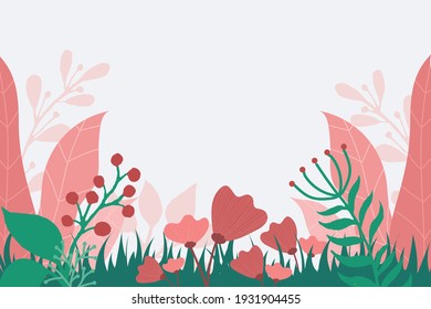Floral Background Flat Illustration Vector