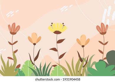 Floral Background Flat Illustration Vector