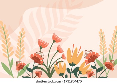 Floral Background Flat Illustration Vector