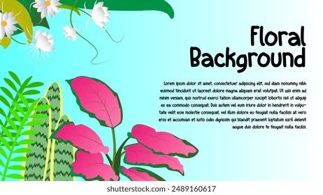 Floral Background Flat Illustration Vector. Vector Illustration Floral Concept for Web, Banner, Presentation, Template, Cover and Card Design