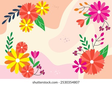 Floral Background Flat Illustration Vector