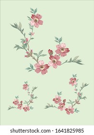 Floral background. Flourish spring floral greeting card design