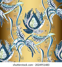 Floral background. Flower composition. Nice pattern in the small flower. Nature. Vector pattern. -blue, neutral and beige flowers. Floral collage.