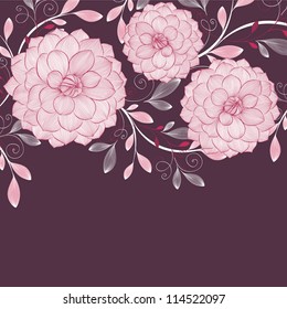 Floral background with flower dahlia. Element for design. Vector illustration.