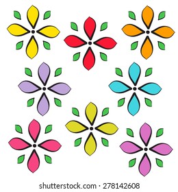 Floral background. Flower ornament. Vector simple  flowers