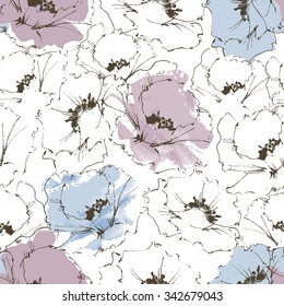 Floral background, flower seamless pattern