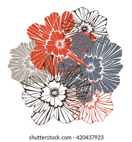 Floral background with flowers.