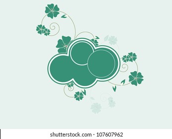 Floral background with flowers and circles in vector