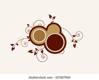 Floral background with flowers and circles in vector