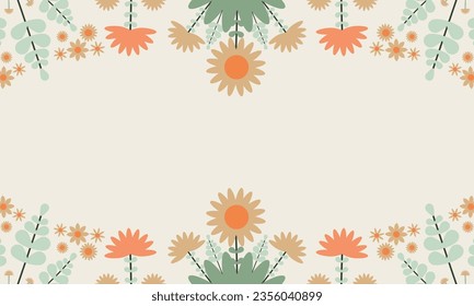 floral background with flowers and leaves ornament