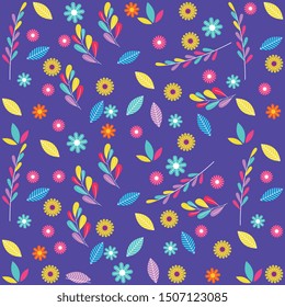 floral background with flowers and leaves. vector illusration