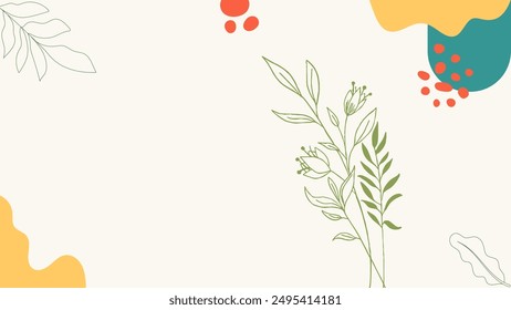 floral background with flowers and leaves. vector illustration