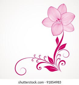 Floral background with flowers lily. Element for design.