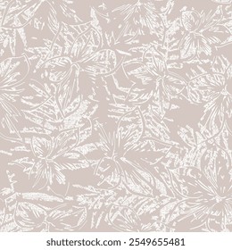 floral background flowers line art drawing. botanical brush strokes seamless pattern. summer motif simple whimsical minimal design in vector bold graphics