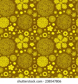 Floral background flowers. Seamless pattern. Vector illustration.