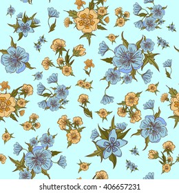 Floral Background. Flowers Seamless Pattern. Vector illustration