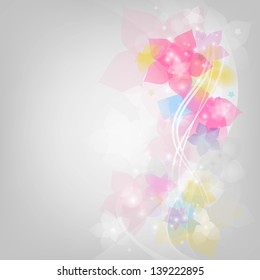 Floral Background With Flowers And Shiny