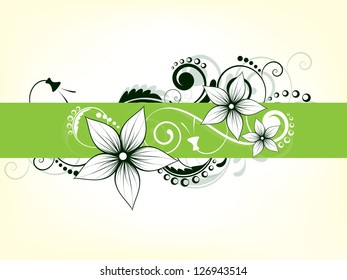 Floral background with flowers and swirls