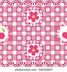 Floral background with folk flowers. Seamless Easter vector pattern for cushion, pillow, bandanna, silk kerchief or shawl print. Texture for clothes, bedclothes. Embroidery patchwork stylization
