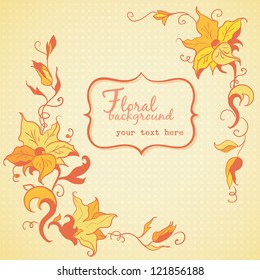 Floral background and frame