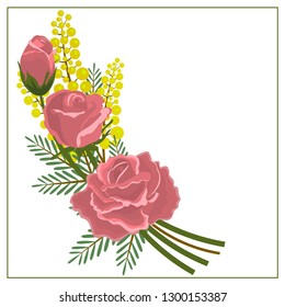  Floral background.  Floral frame card