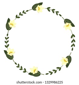 Floral background. Frame of flowers.