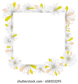 Floral background. Frame of flowers