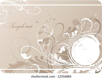 floral background with frame for photo or text, can be used as postcard, invitation, flyer