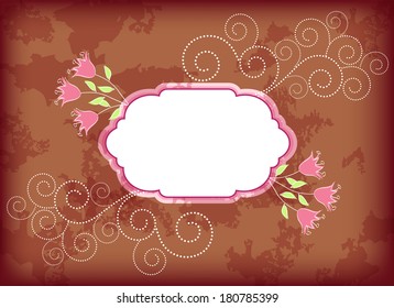 Floral background with frame. Vector.