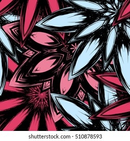 Floral background. Full seamless flower ornament for printing, textile, art design. Decorative vector backdrop. Color.