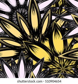 Floral background. Full seamless flower ornament for printing, textile, art design. Decorative vector backdrop. Color.
