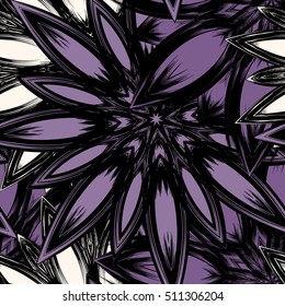 Floral background. Full seamless flower ornament for printing, textile, art design. Decorative vector backdrop. Color.