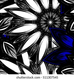 Floral background. Full seamless flower ornament for printing, textile, art design. Decorative vector backdrop. Color.