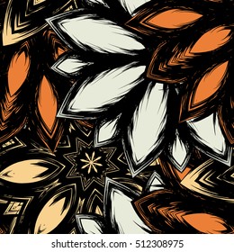 Floral background. Full seamless flower ornament for printing, textile, art design. Decorative vector backdrop. Color.