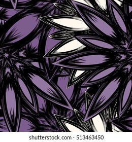 Floral background. Full seamless flower ornament for printing, textile, art design. Decorative vector backdrop. Color.