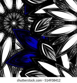 Floral background. Full seamless flower ornament for printing, textile, art design. Decorative vector backdrop. Color.