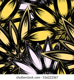 Floral background. Full seamless flower ornament for printing, textile, art design. Decorative vector backdrop. Color.