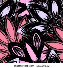 Floral background. Full seamless flower ornament for printing, textile, art design. Decorative vector backdrop. Color.