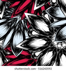 Floral background. Full seamless flower ornament for printing, textile, art design. Decorative vector backdrop. Color.