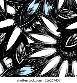 Floral background. Full seamless flower ornament for printing, textile, art design. Decorative vector backdrop. Color.