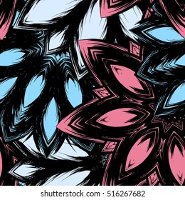 Floral background. Full seamless flower ornament for printing, textile, art design. Decorative vector backdrop. Color.