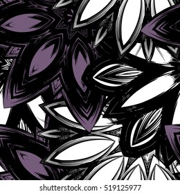 Floral background. Full seamless flower ornament for printing, textile, art design. Decorative vector backdrop. Color.
