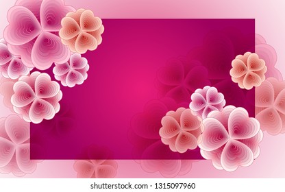 Floral background in gentle pastel colors. Abstract vector. arrangement of flowers in pink. Background for wedding prints and romantic cards.
