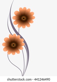 Floral background with gerbera, illustration.