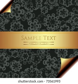 Floral Background with Golden Band
