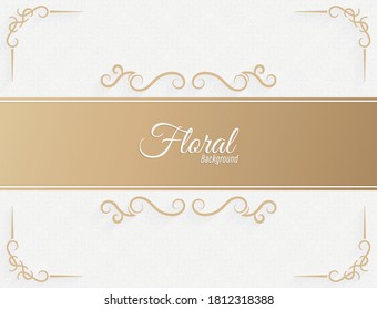 Floral background golden banner design